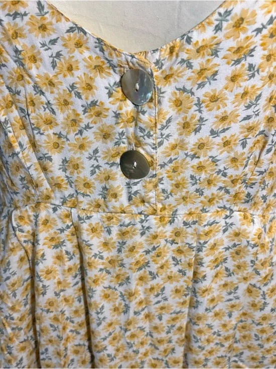 Vintage Compaigne Internationale Express Floral Yellow Maxi Dress Jumper Large - Picture 3 of 12